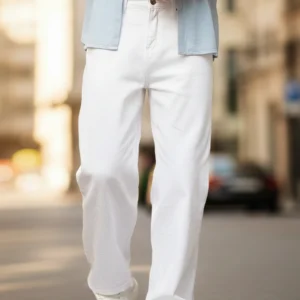 PureMove Relaxed Straight Pants – Classic White