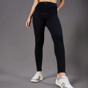FlexFit High‑Rise Skinny Jeans – Jet Black