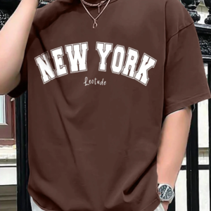Urban Drift “New York Latitude” Oversized Tee – Cocoa Brown