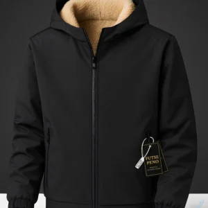 FrostShield Sherpa Hooded Jacket – Black