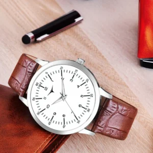 Classic Dial Leather Strap Watch